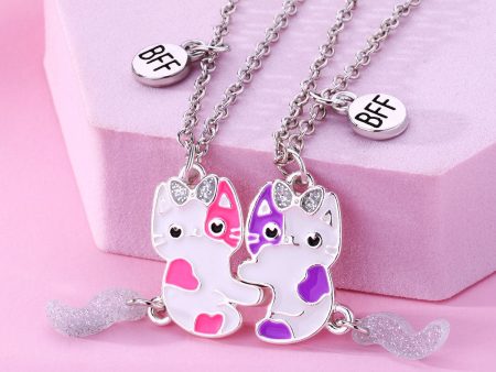 Wholesale Cute Cat Magnet Alloy Necklace Set Online Sale