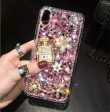 Wholesale Perfume Bottle, Rhinestone, Gold Flower, Acrylic Phone Case Fashion