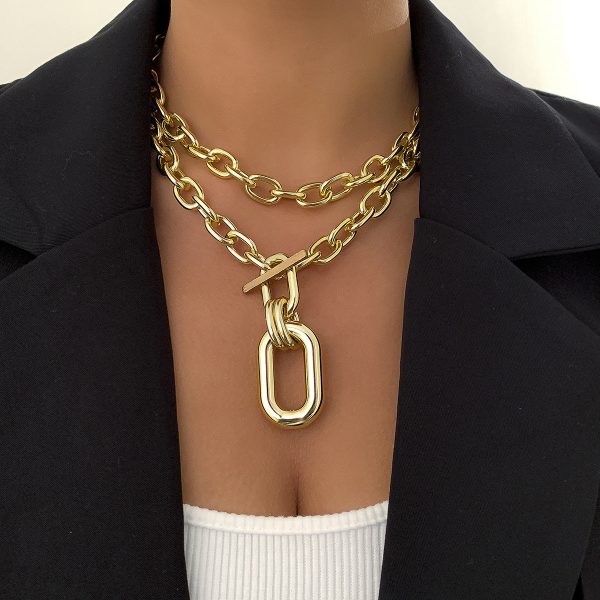 Wholesale Aluminum Chain Multi-layer Alloy Necklaces on Sale