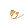 Wholesale 18K Gold Stainless Steel Adjustable Ring with Two Hands on Sale