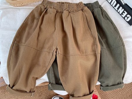 Wholesale Loose Solid Cotton Boys  Pants Hot on Sale