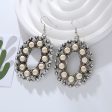 Wholesale Vintage Alloy Inlaid White Turquoise Round Earrings Online Hot Sale