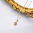 Wholesale Diamond Inlaid Purple Droplet Alloy Necklaces Sale