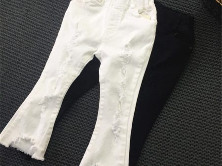 Wholesale Polyester Ripped Flared Jeans Online now