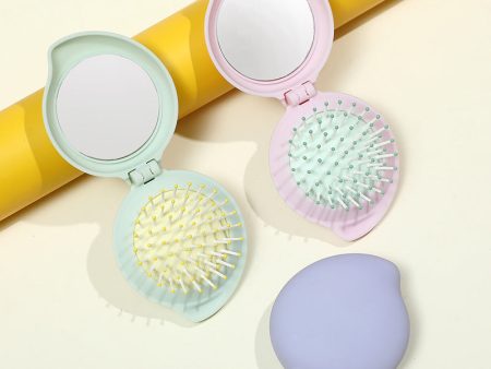 Wholesale ABS Droplet Shaped Cream Gel Folding Mirror Airbag Comb on Sale