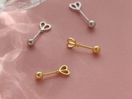 Wholesale 925 Silver Heart-shaped Screws Earrings Online Hot Sale