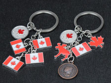 Wholesale Canada Flag Zinc Alloy Keychain Discount