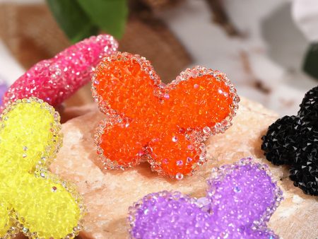 Wholesale DIY Colorful Butterfly Soft Sugar Beads Full Diamond Acrylic Beads Supply