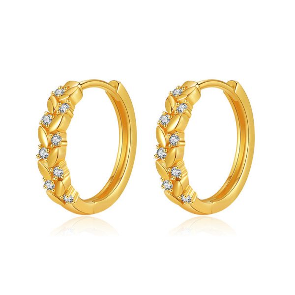 Wholesale 18K Real Gold Plated Wheat Earrings Online