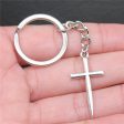 Wholesale 10PCS Cross Pendant Metal Keychain Hot on Sale