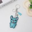 Wholesale Velvet Cartoon Dog Fighting Hot Diamond Keychains Online Hot Sale