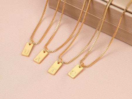 Wholesale 26 English Letter Square Necklace Online Hot Sale