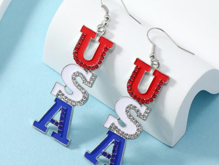 Wholesale American Independence Day Flag Earrings For Cheap