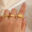 Wholesale 11:11 Pattern Gold Stainless Steel Ring Discount