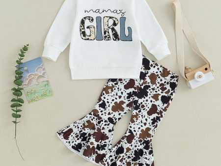 Wholesale Cotton Children s Suit Leopard Print Bell Bottoms Two Piece Set Discount