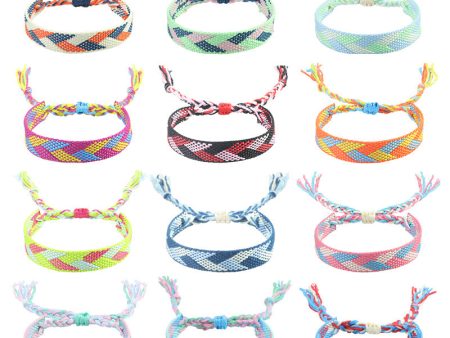 Wholesale Bohemian Ethnic Style Cotton and Linen Braided Bracelets Online now