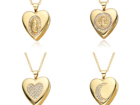 Wholesale Valentine s Day Love Virgin Mary Copper Plated Real Gold Necklace Cheap