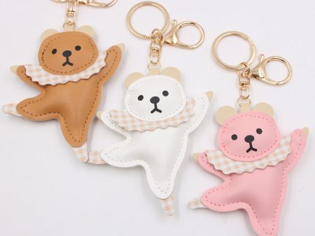 Wholesale Ballet Dance Bear Leather Keychains Hot on Sale