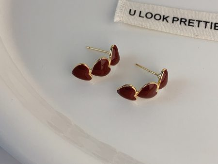 Wholesale Valentine s Day Vintage Red Love Heart Earrings Sale