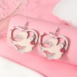 Wholesale Valentine s Day Rose Asymmetric Wooden Earrings Online Sale