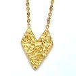 Wholesale 18K Gold Titanium Steel Hammered Heart Necklace on Sale