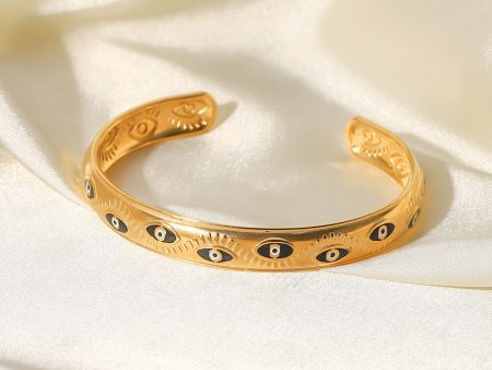 Wholesale 18k Gold-plated Open Stainless Steel Bracelets For Discount