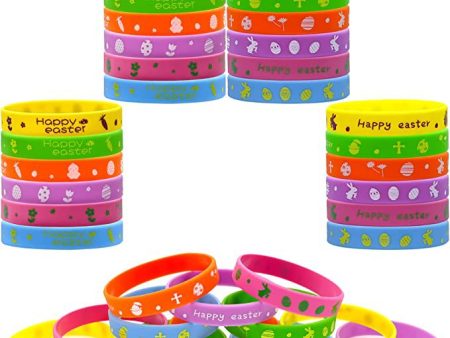 Wholesale 100pcs Easter Bunny Egg Basket Silicone Bracelet Online Hot Sale