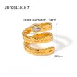 Wholesale 18k Gold Stainless Steel Serpentine Inlaid Zircon Ring Cheap