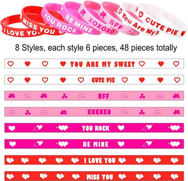 Wholesale 100pcs Valentine s Day Silicone Bracelet Online Hot Sale