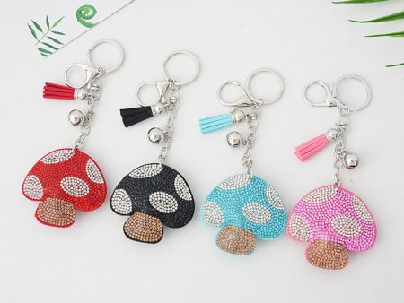 Wholesale Alloy Mushroom Hot Diamond Keychains Sale