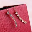 Wholesale Alloy Row of 7-diamond Inlaid Rhinestone Earrings Hot on Sale