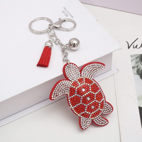 Wholesale Velvet Turtle Hot Diamond Keychains For Discount