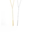 Wholesale 14K Gold-plated Stainless Steel Y-shaped Lace Lip Chain Necklace Online Hot Sale