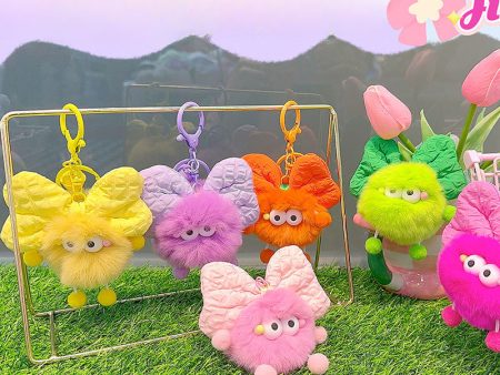 Wholesale Bow Colorful Fur Ball Keychain For Cheap