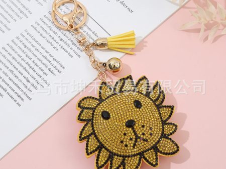 Wholesale Alloy Cute Little Lion Hot Diamond Keychains on Sale