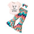 Wholesale Polyester Tops Flare Pants Two Piece Children s Clothing Set Supply