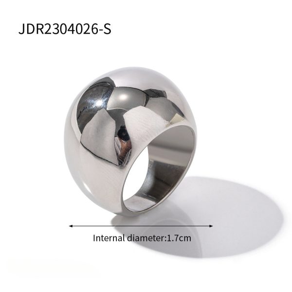 Wholesale 18K Gold Stainless Steel Exaggerated Spherical Ring on Sale