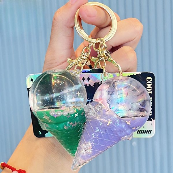 Wholesale Acrylic Ice Cream Quicksand Bottle Keychain Online now