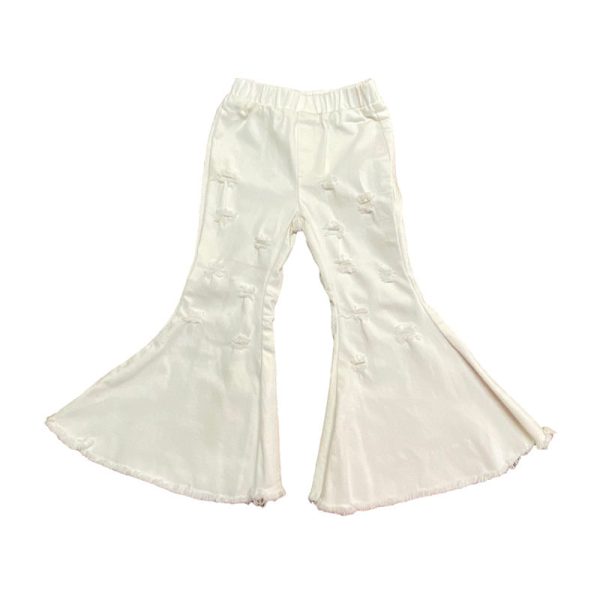 Wholesale Children s Ripped Denim Bell Bottoms Hot on Sale