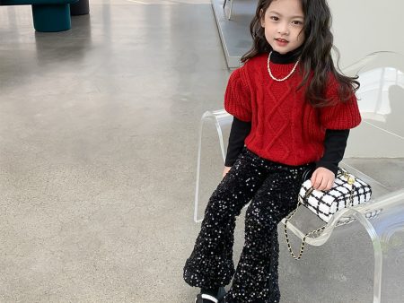 Wholesale Children s Sequined Casual Velvet Flared Pants Hot on Sale