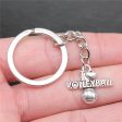 Wholesale 10PCS I Love Volleyball Pendant Metal Keychain Supply