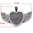 Wholesale 100PCS PACK Alloy 25mm Angel Wings Full Diamond Heart Base For Sale