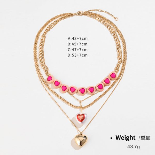 Wholesale 15PCS Valentine s Day Series Stacked Multi-Layer Love Necklaces Hot on Sale