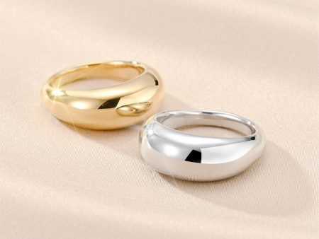 Wholesale Cup Handle Shape Simple Titanium Steel Ring on Sale