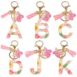 Wholesale Dried Flower Letter Resin Keychains For Discount