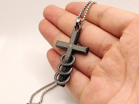 Wholesale Vintage Three Ring Cross Pendant Necklace Supply