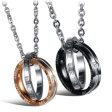 Wholesale Double Ring Stainless Steel Titanium Steel Necklace For Cheap