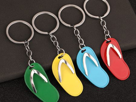 Wholesale Creative Mini Metal Flip Flop Keychain Online Sale