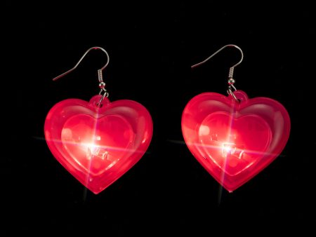 Wholesale Valentine s Day Series LED Lights, Heart-shaped Luminous Plastic Earrings Discount