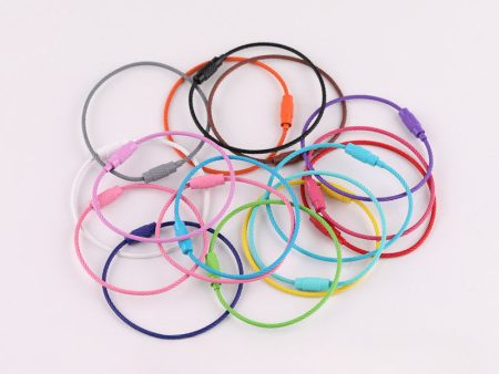 Wholesale 40PCS DIY Beadable Beaded Color Spray Painted Wire Ring Keychain Accessories Cheap